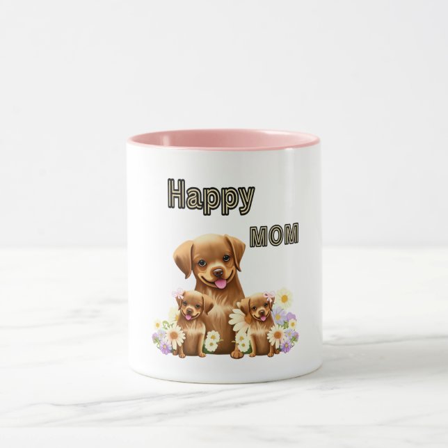 Cute brown dogs mug (Center)