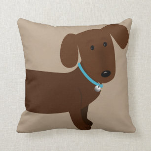 Cute Brown Doxy Front and Back Cushion