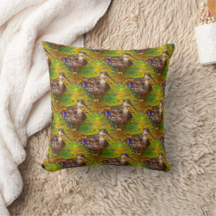 Cute Brown Ducks Animal Art Cushion