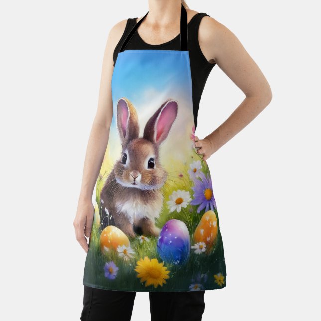 Cute Brown Easter Baby Bunny Apron (Insitu)
