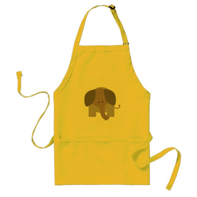 Cute Brown Elephant Standard Apron (Front)