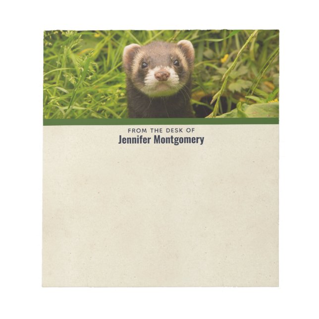 Cute Brown Ferret in the Grass Notepad (Front)