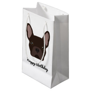 Cute Brown French Bulldog Birthday Small Gift Bag