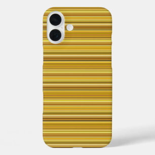 Cute brown golden stripes iPhone 16 plus case