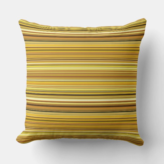 Cute brown golden stripes cushion (Front)