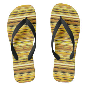 Cute brown golden stripes flip flops