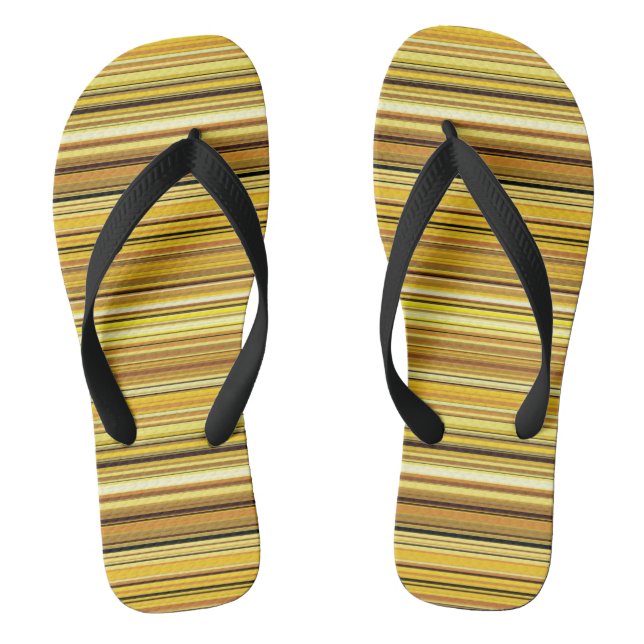 Cute brown golden stripes flip flops (Footbed)