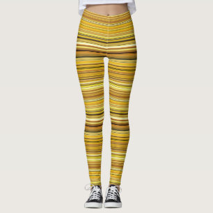 Cute brown golden stripes leggings