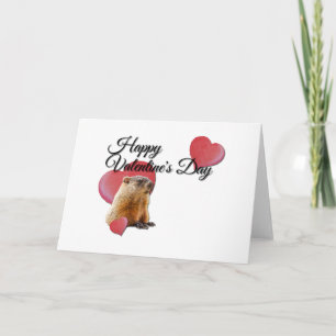 Cute brown guinea pig Happy Valentine's Day  Card