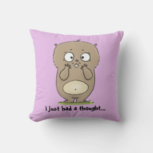Cute brown hamster I just had a thought cartoon Cushion