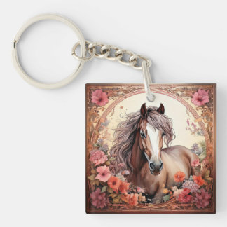 Cute Brown Horse Key Ring