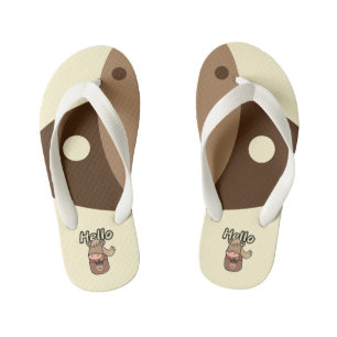 Cute brown horse kid's flip flops