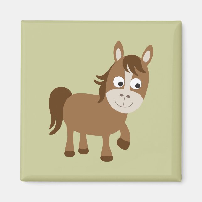 Cute Brown Horse Magnet (Front)