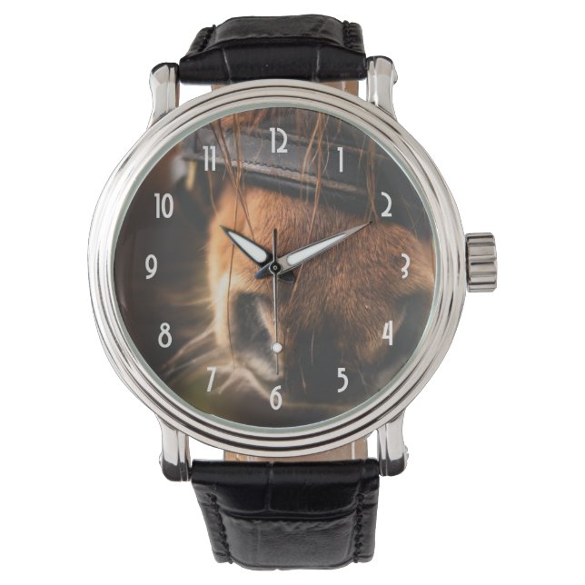Cute Brown Horse Nose Watch (Front)