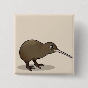 Cute Brown Kiwi from New Zealand 15 Cm Square Badge