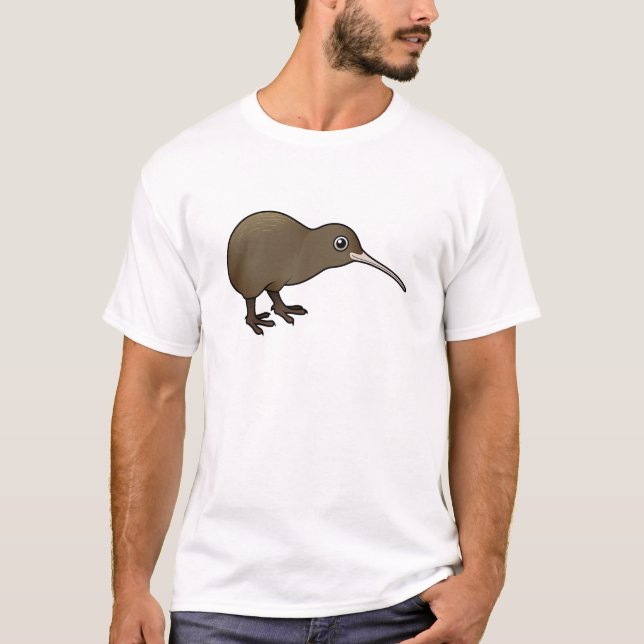 Cute Brown Kiwi from New Zealand T-Shirt (Front)