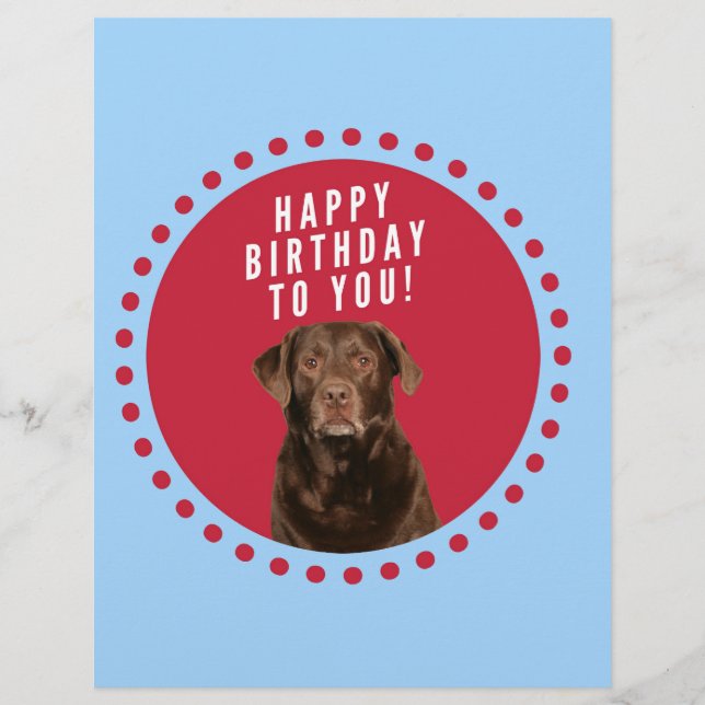 Cute Brown Labrador Retriever Dog Happy Birthday (Front)