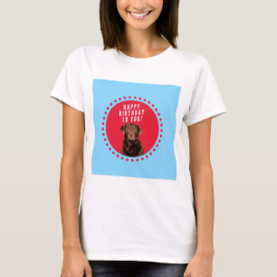 Cute Brown Labrador Retriever Dog Happy Birthday T-Shirt