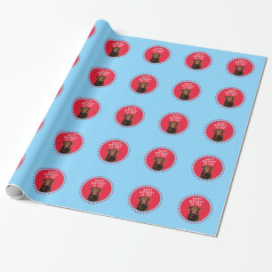 Cute Brown Labrador Retriever Dog Happy Birthday Wrapping Paper