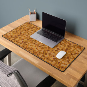 Cute brown leaves pattern desk mat