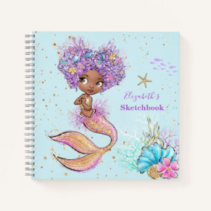 Cute Brown Mermaid Notebook