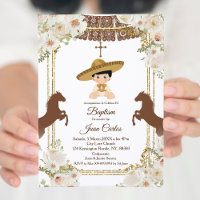 Cute Brown Mexican Boy Horse Baptism