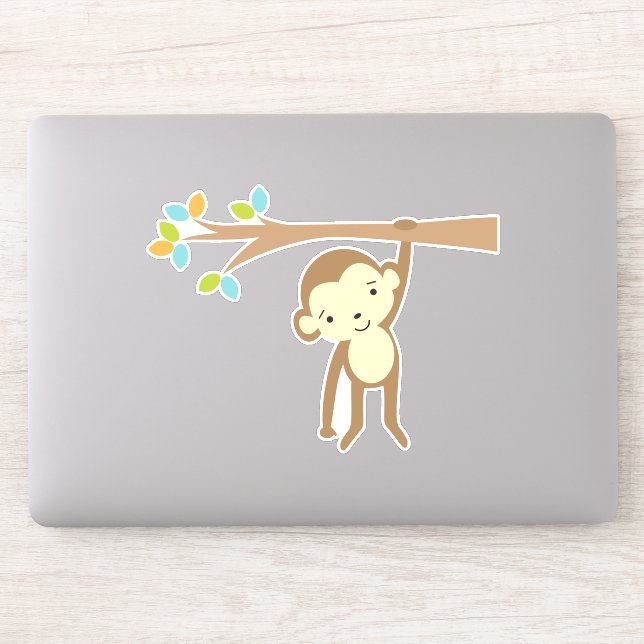 Cute Brown Monkey Hanging from a Branch (Computer)