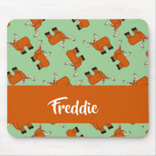 Cute brown moose pattern on green mouse mat