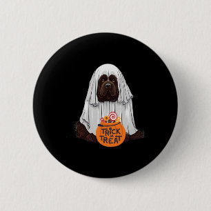 Cute Brown Newfoundland Dog Halloween 6 Cm Round Badge