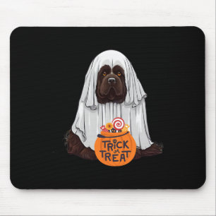 Cute Brown Newfoundland Dog Halloween Mouse Mat
