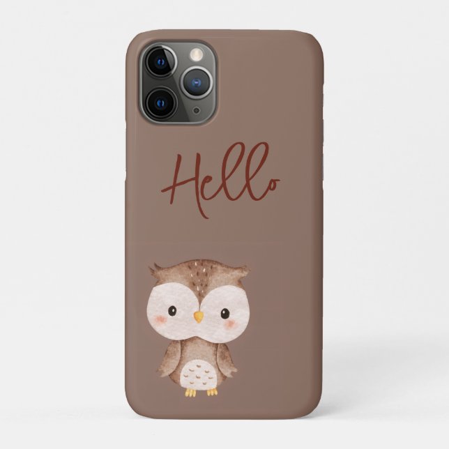 Cute Brown OWL Case-Mate iPhone Case (Back)