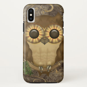 Cute Brown Owl iPhone X Case