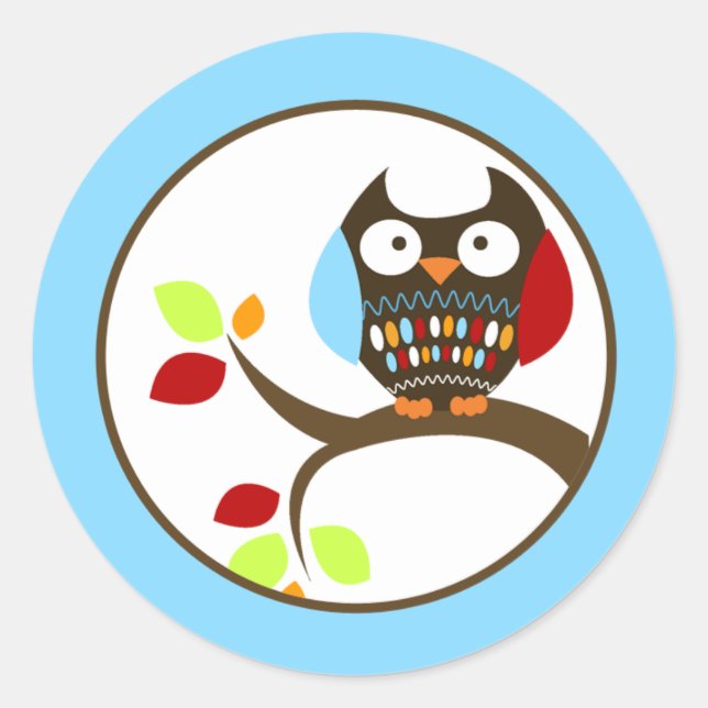 Cute Brown Owl Envelope Seals / Toppers 20 (Front)