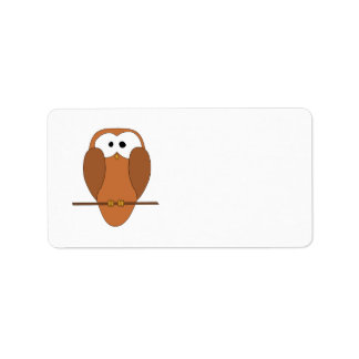 Cute Brown Owl Label