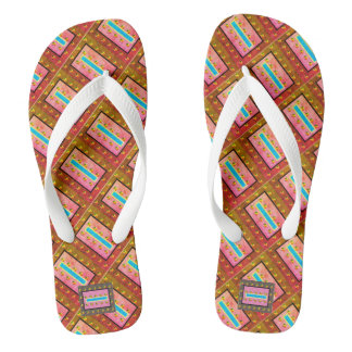 CUTE BROWN  PINK FLIP FLOPS