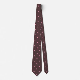 Cute Brown & Pink Polkadots Pattern Boho Polka Tie