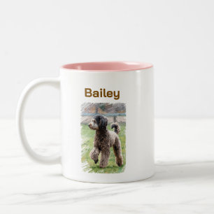 Cute Brown Poodle Pet Portrait Coffee Cup Gift 
