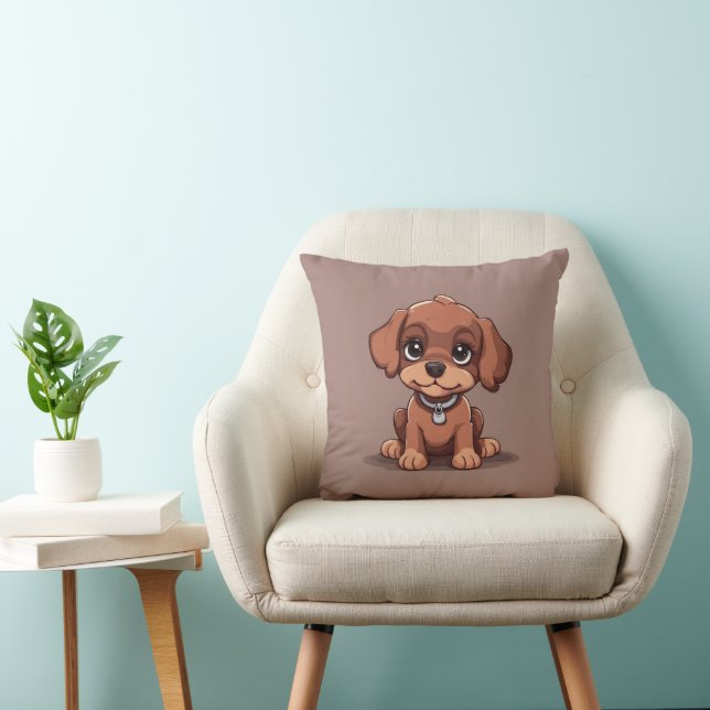 Cute brown puppy cushion (Chair)