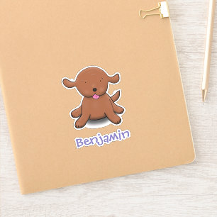 Cute brown puppy dog cartoon illustration