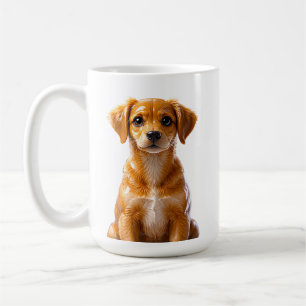 Cute Brown Puppy Illustration Coffee Mug