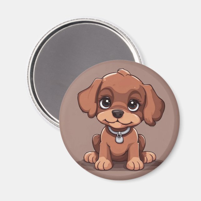 Cute brown puppy magnet (Front/Back)