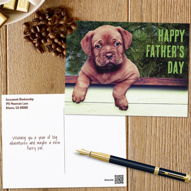 Cute Brown Puppy Photo Special Occasion Template Postcard (Creator Uploaded)