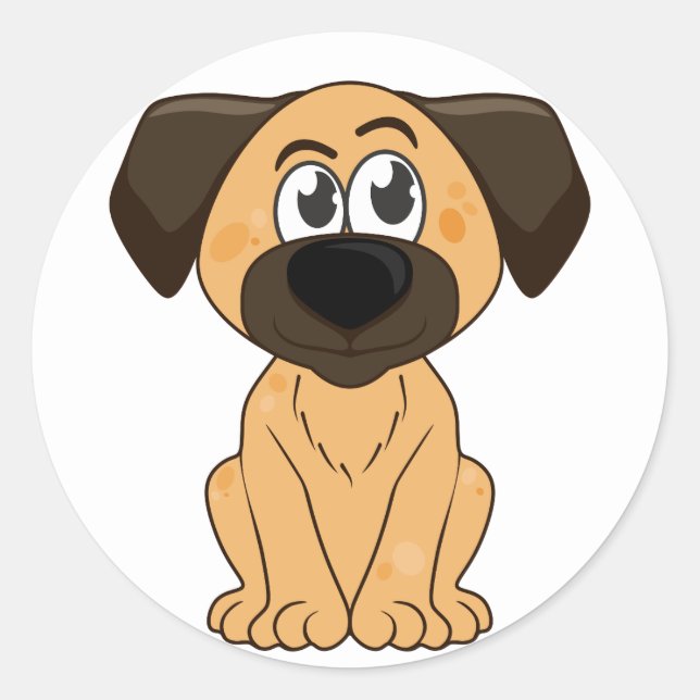 Cute Brown Puppy - Sticker (Front)