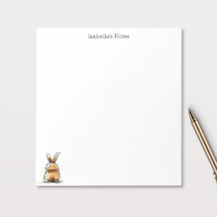 Cute Brown Rabbit Bunny Sketch Illustration Notepad
