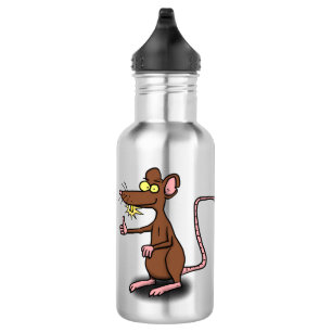 Cute brown rat thumbs up cartoon 532 ml water bottle