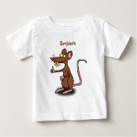 Cute brown rat thumbs up cartoon