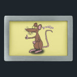 Cute brown rat thumbs up cartoon belt buckle<br><div class="desc">This cute brown rat is giving the thumbs up on this cartoon button. Great for any rat lover!</div>