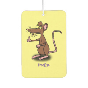 Cute brown rat thumbs up cartoon car air freshener