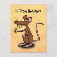 Cute brown rat thumbs up cartoon