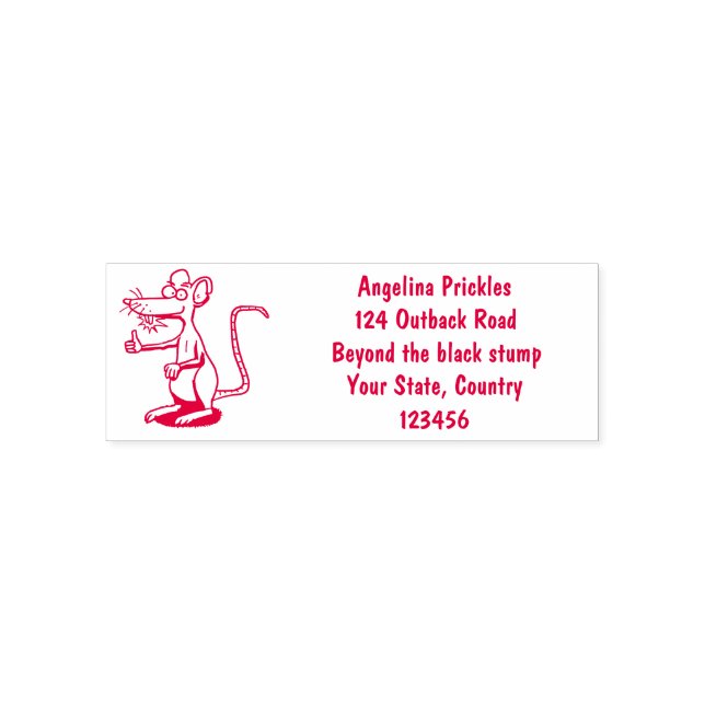 Cute brown rat thumbs up cartoon self-inking stamp (Design)